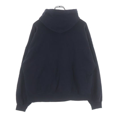 Balenciaga College Wide Fit Hoodie Front Logo Sweatshirt Navy — view 2