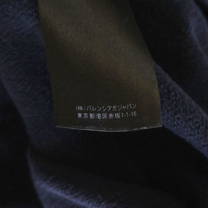 Balenciaga College Wide Fit Hoodie Front Logo Sweatshirt Navy — view 8