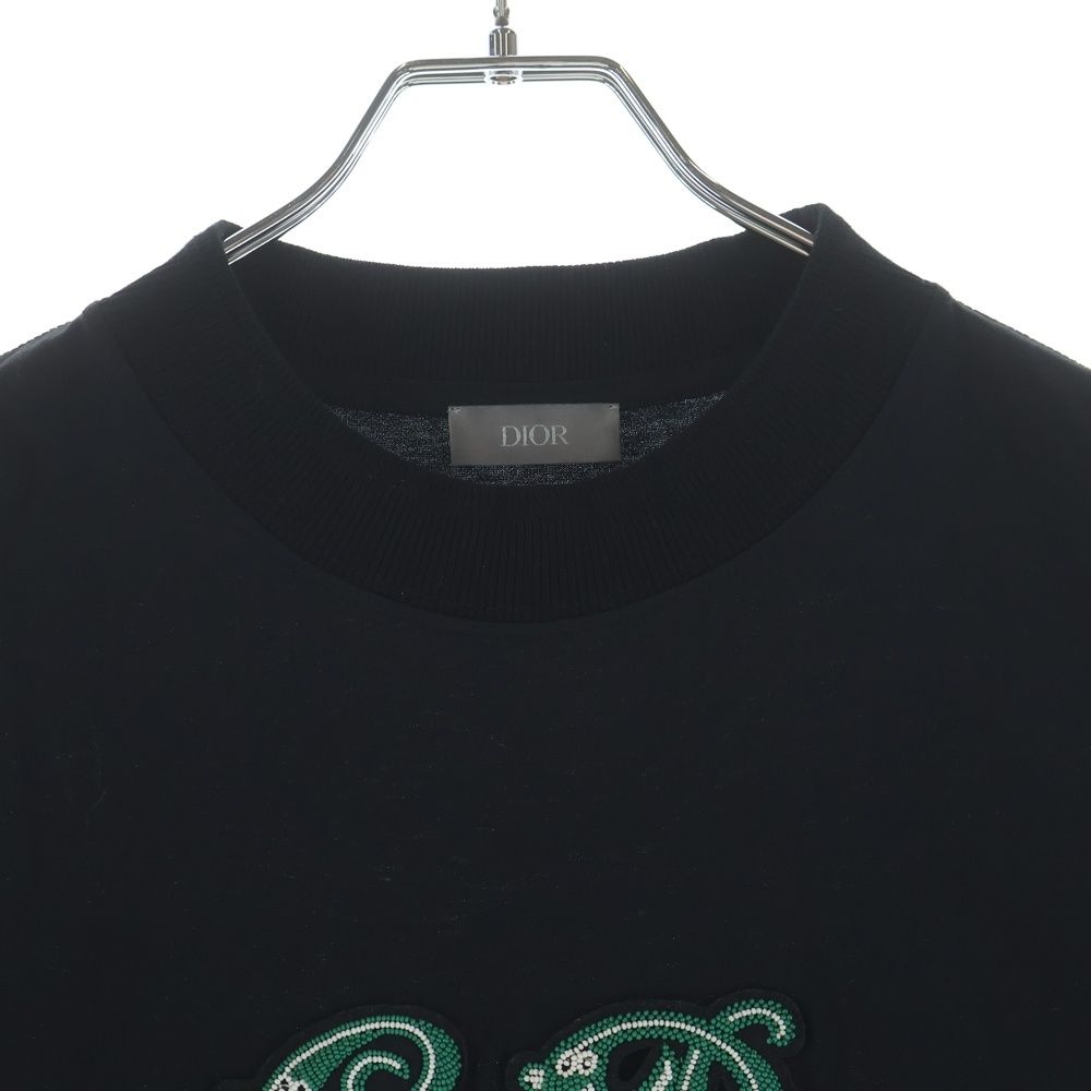 Dior Kenny Scharf Beads CD Logo T-Shirt Front CD Embroidery Crew Neck Short — view 3