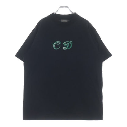 Dior Kenny Scharf Beads CD Logo T-Shirt Front CD Embroidery Crew Neck Short