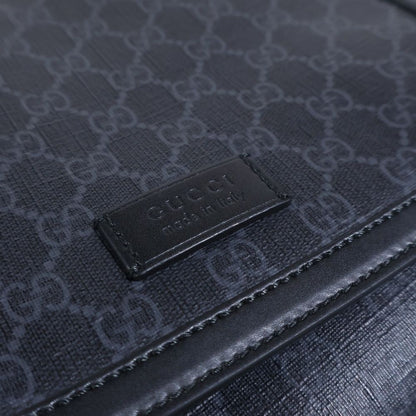 Gucci GG Supreme Crossbody Messenger Bag Black Leather — view 5