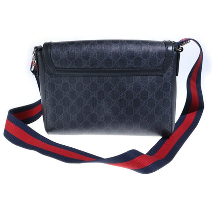 Gucci GG Supreme Crossbody Messenger Bag Black Leather — view 2