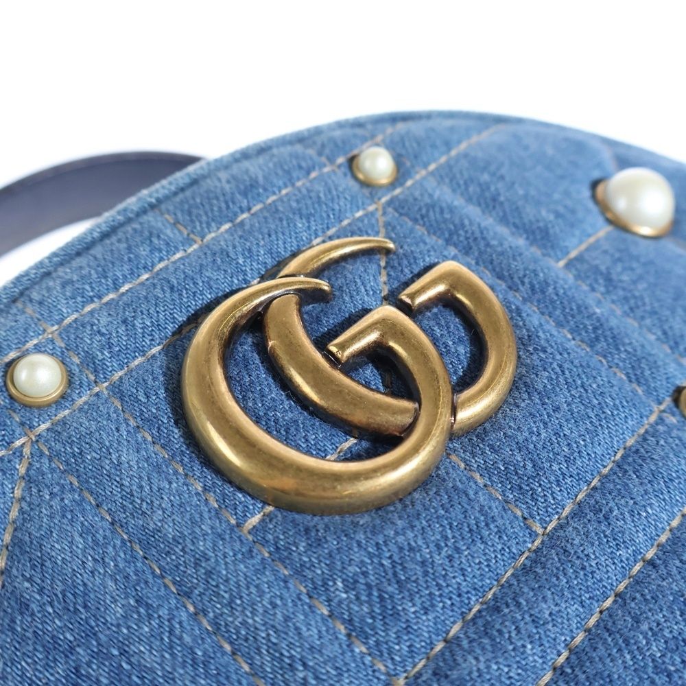 Gucci GG Marmont Denim Backpack Indigo — view 6
