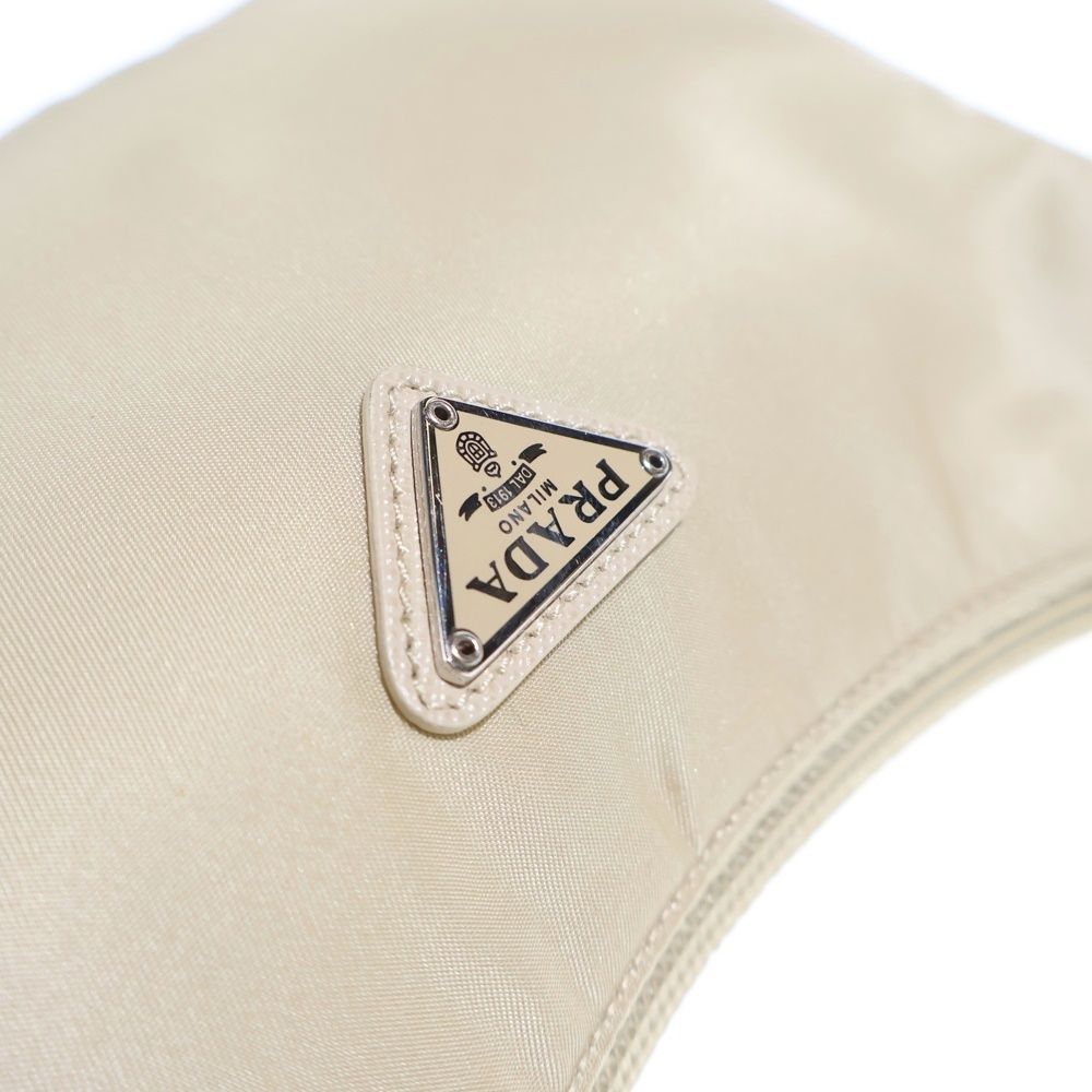 Prada Reedition Nylon Mini Handbag Beige — view 5