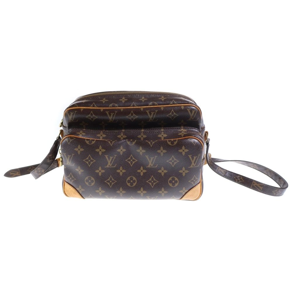 Louis Vuitton Monogram Nile Shoulder Bag Brown Leather Gold