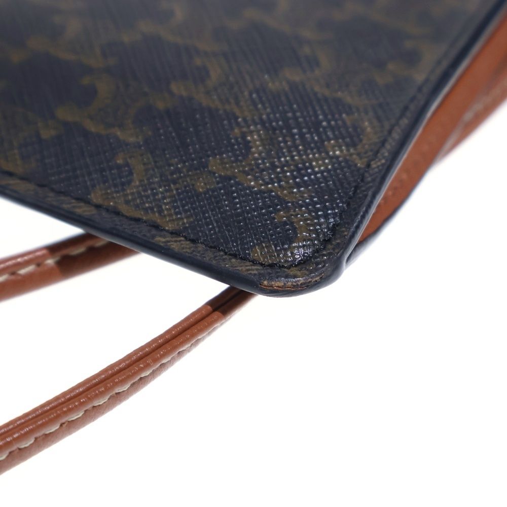 Celine Triomphe Leather Mobile Shoulder Phone Pouch Brown — view 5