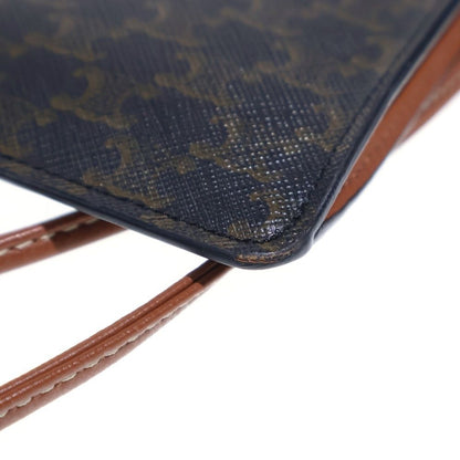 Celine Triomphe Leather Mobile Shoulder Phone Pouch Brown — view 5