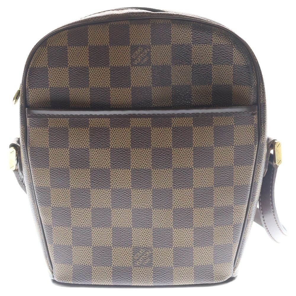 Louis Vuitton Ipanema PM Damier Leather Shoulder Bag Gold Brown