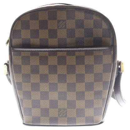 Louis Vuitton Ipanema PM Damier Leather Shoulder Bag Gold Brown
