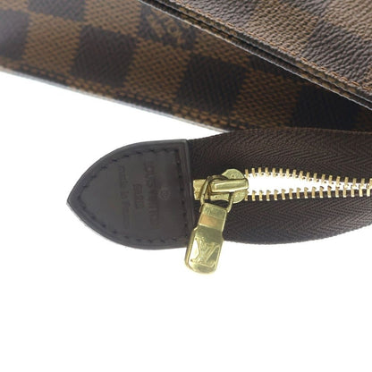 Louis Vuitton Damier Poche Toilette 26 Pouch Case Clutch Brown Leather Gold — view 5