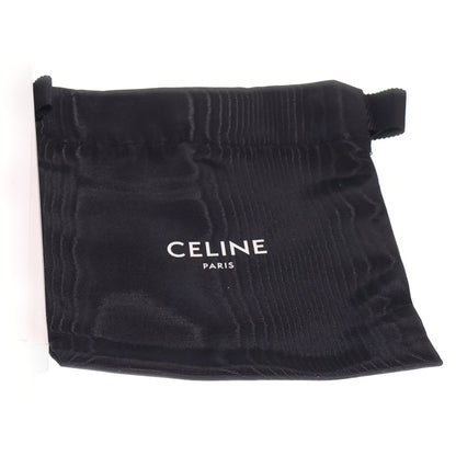 Celine Logo Bifold Wallet Compact Card Case Black Leather — view 6