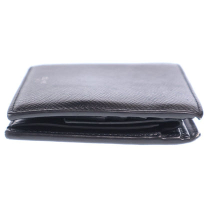 Celine Logo Bifold Wallet Compact Card Case Black Leather — view 3