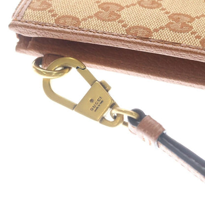 Gucci GG Canvas NY Embroidery Clutch Second Gold Beige — view 6