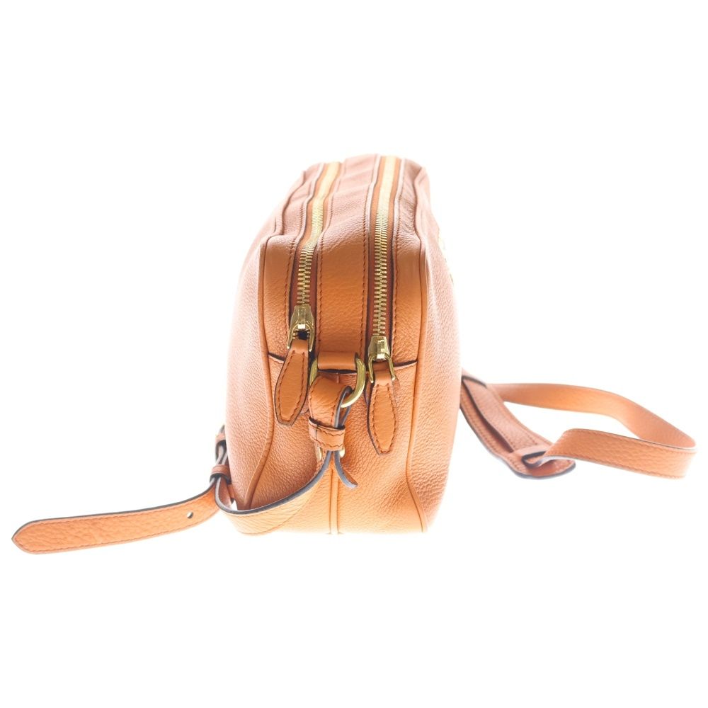 Prada Shoulder Bag Leather Orange Gold — view 3