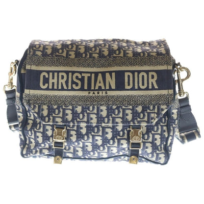 Dior Oak Camp Shoulder Bag Navy Canvas Gold