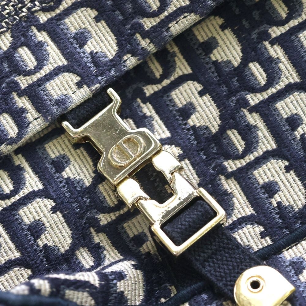 Dior Oak Camp Shoulder Bag Navy Canvas Gold — view 5