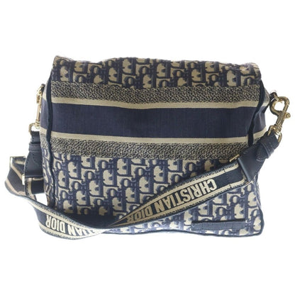 Dior Oak Camp Shoulder Bag Navy Canvas Gold — view 2