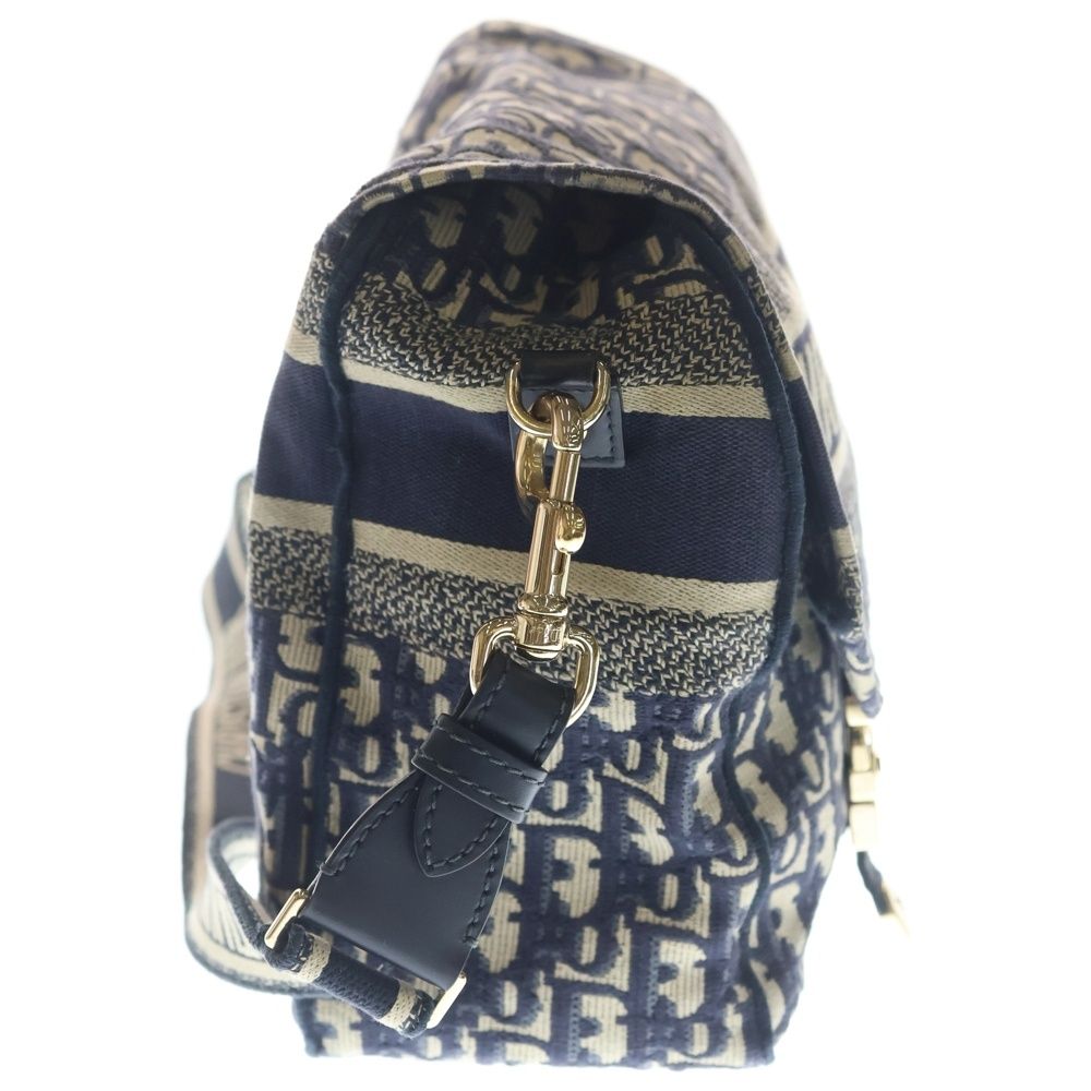 Dior Oak Camp Shoulder Bag Navy Canvas Gold — view 3