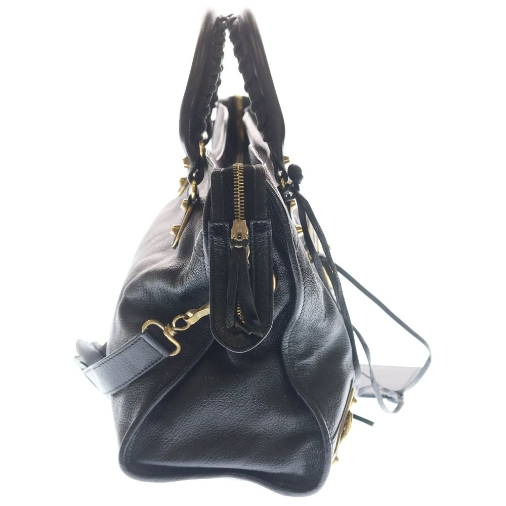 Balenciaga the City 2-Way Shoulder Bag Black Leather Gold — view 3