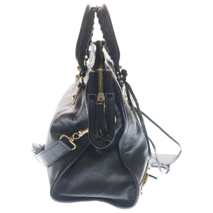 Balenciaga the City 2-Way Shoulder Bag Black Leather Gold — view 3