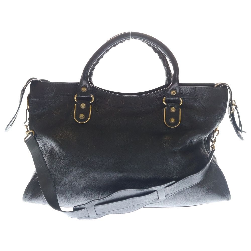 Balenciaga the City 2-Way Shoulder Bag Black Leather Gold — view 2