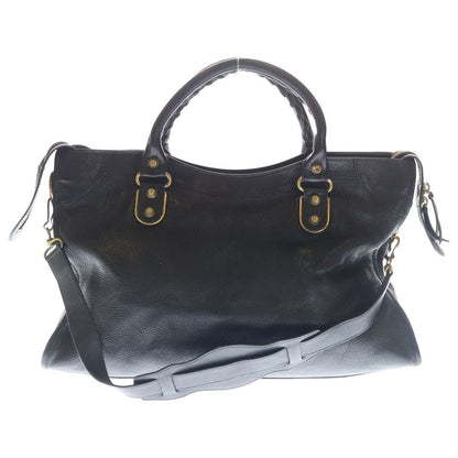 Balenciaga the City 2-Way Shoulder Bag Black Leather Gold — view 2