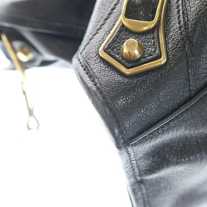 Balenciaga the City 2-Way Shoulder Bag Black Leather Gold — view 5