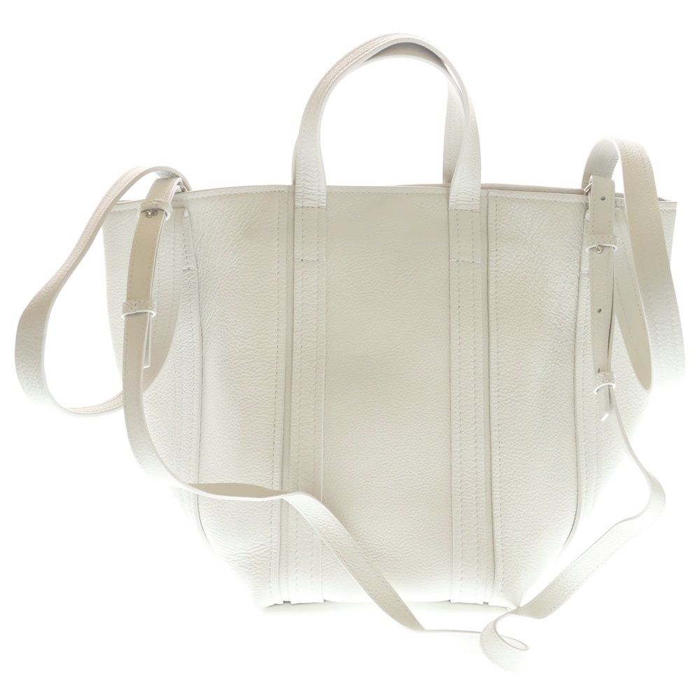 Balenciaga Everyday Small 2-Way Tote Shoulder Bag White Leather Silver — view 2