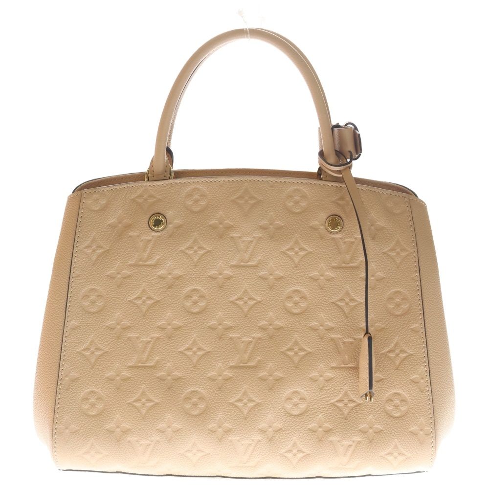 Louis Vuitton Montaigne MM Monogram Empreinte Leather 2-Way Bag Gold Beige