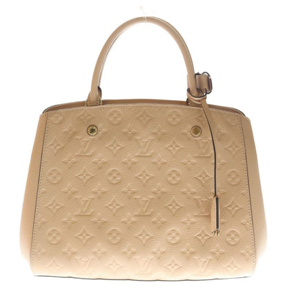 Louis Vuitton Montaigne MM Monogram Empreinte Leather 2-Way Bag Gold Beige