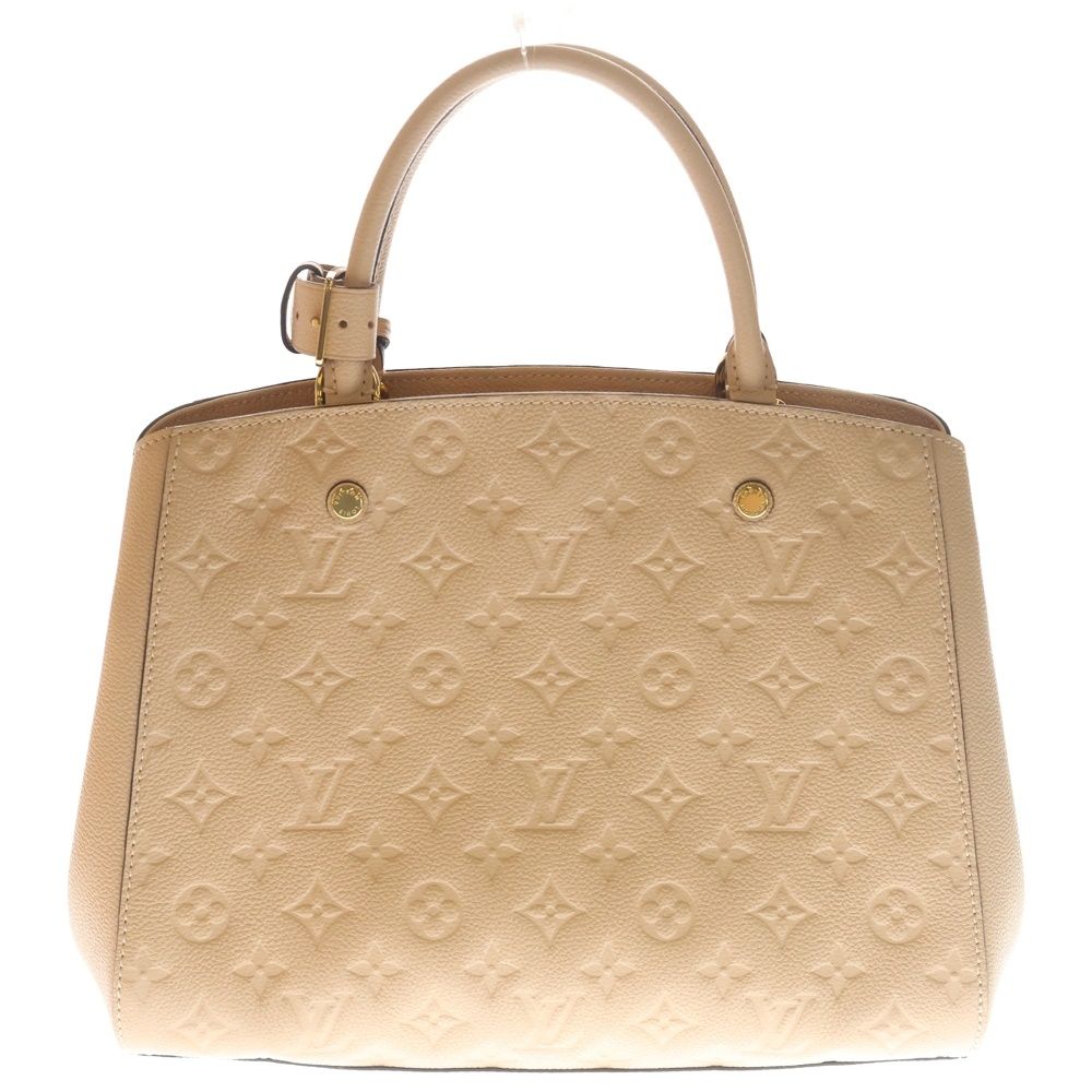 Louis Vuitton Montaigne MM Monogram Empreinte Leather 2-Way Bag Gold Beige — view 2