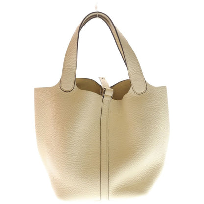 Hermes Picotin Lock MM Taurillon Clemence Leather Nata Handbag Silver Ivory — view 2
