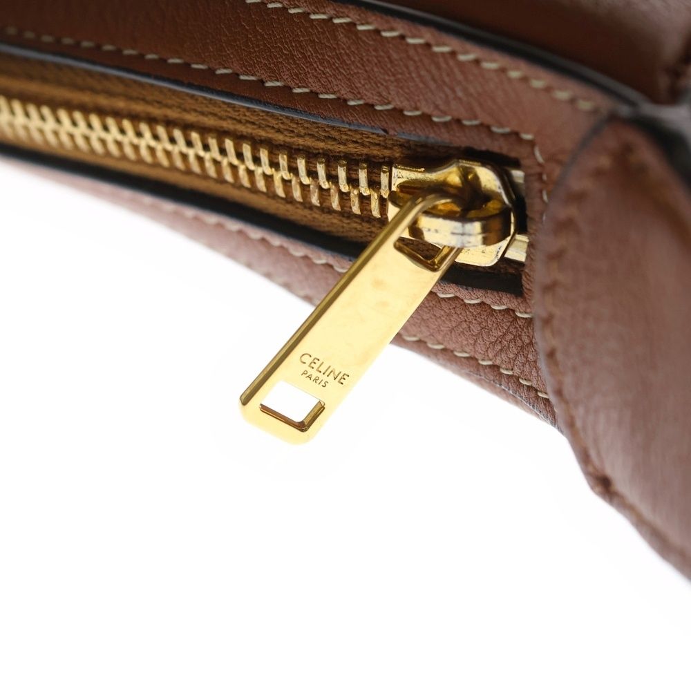 Celine Triomphe Small Eloise Shoulder Bag Brown Leather Gold — view 5