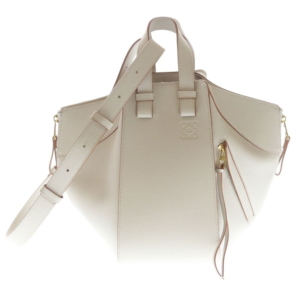 Loewe Hammock Small Leather 2-Way Bag Gold Ivory