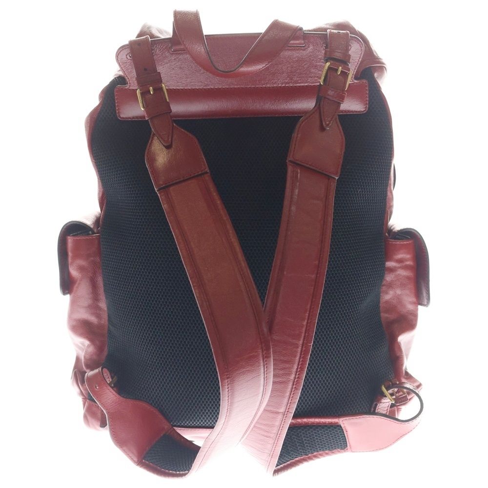 Gucci Rebel Tiger Cat Head GG Marmont Backpack Red Leather Gold — view 2