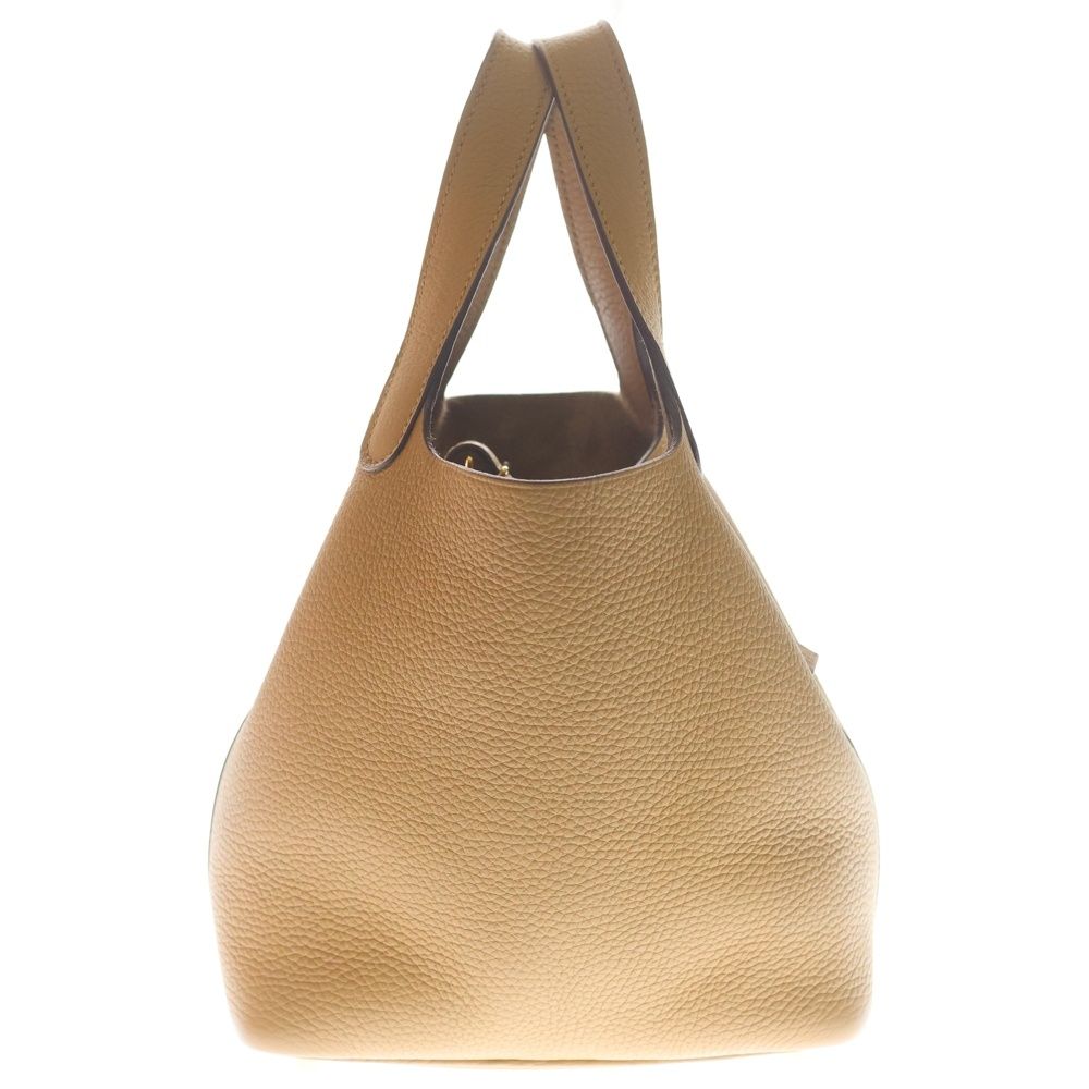 Hermes Picotin Lock PM Taurillon Clemence Leather Handbag Gold Beige — view 3