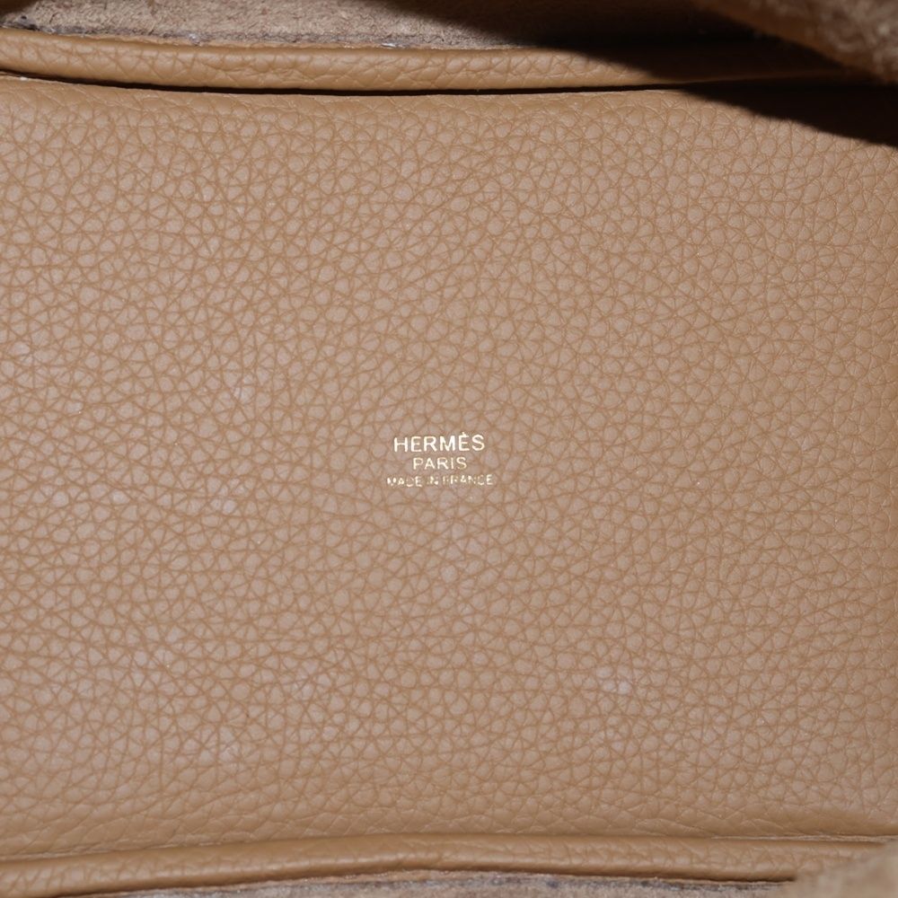 Hermes Picotin Lock PM Taurillon Clemence Leather Handbag Gold Beige — view 4