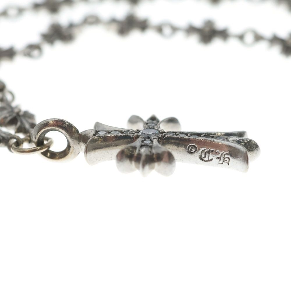 Chrome Hearts Tny P Dia Tiny Fat Cross Pave Diamond Necklace White Gold — view 5
