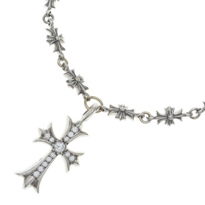 Chrome Hearts Tny P Dia Tiny Fat Cross Pave Diamond Necklace White Gold