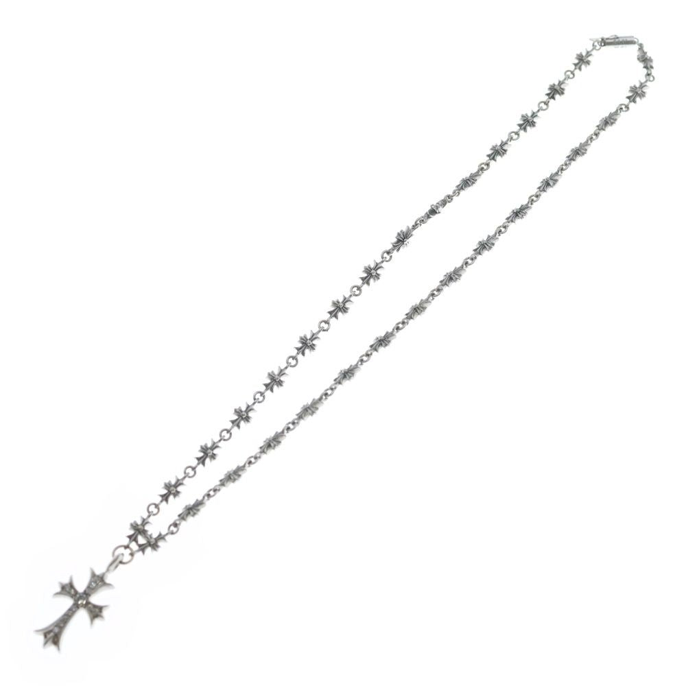 Chrome Hearts Tny P Dia Tiny Fat Cross Pave Diamond Necklace White Gold — view 2