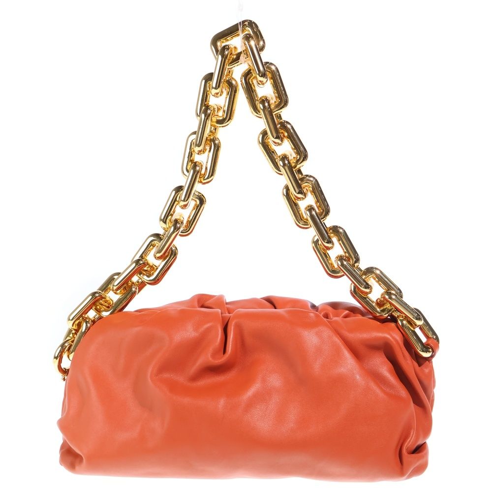 Bottega Veneta the Chain Pouch Leather Shoulder Bag Gold Orange — view 2