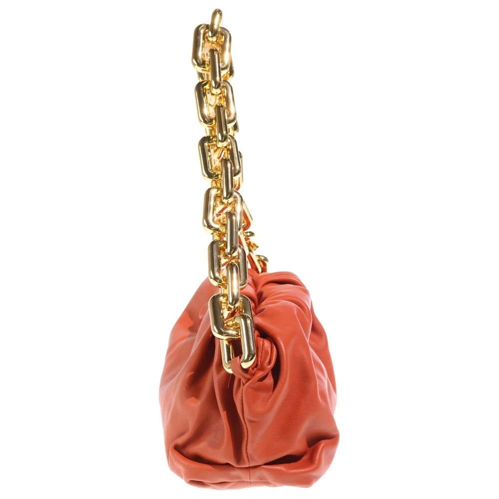 Bottega Veneta the Chain Pouch Leather Shoulder Bag Gold Orange — view 3