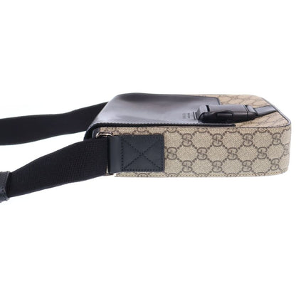 Gucci Guccissima Signature Shoulder Bag Black Beige Leather Silver — view 3