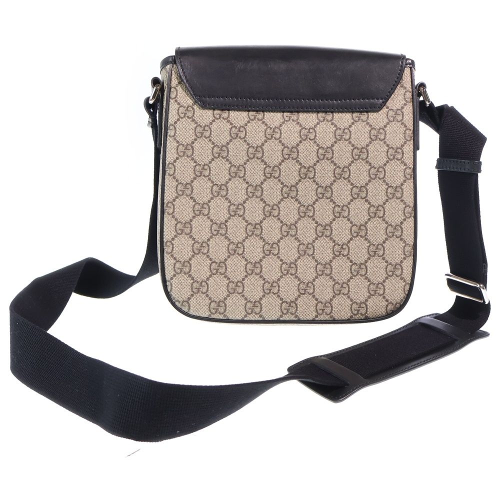 Gucci Guccissima Signature Shoulder Bag Black Beige Leather Silver — view 2