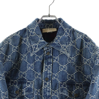 Gucci GG Jacquard Denim Shirt Indigo — view 3