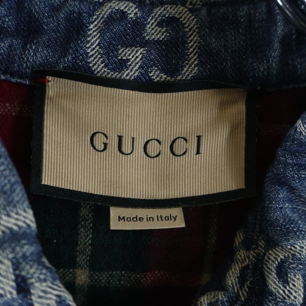 Gucci GG Jacquard Denim Shirt Indigo — view 7