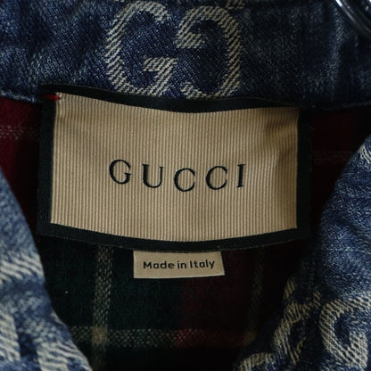 Gucci GG Jacquard Denim Shirt Indigo — view 7