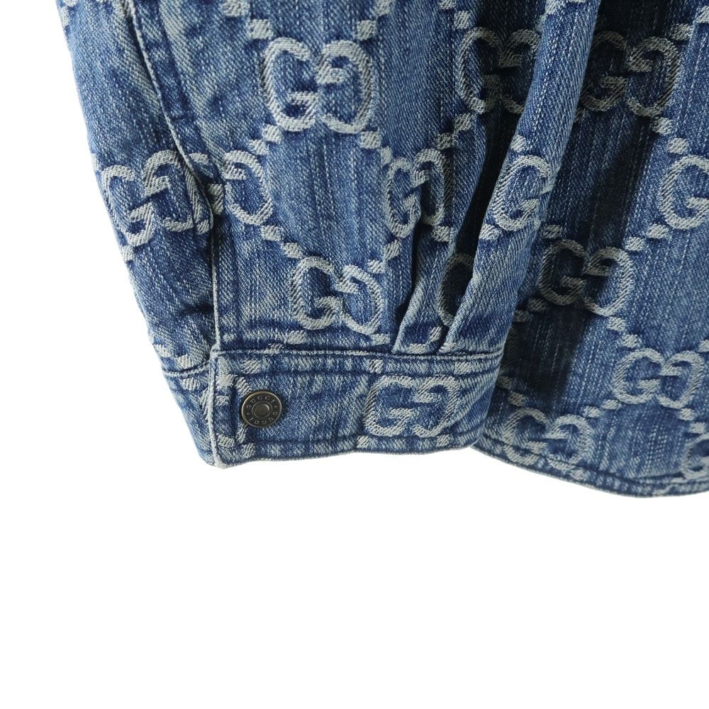 Gucci GG Jacquard Denim Shirt Indigo — view 5
