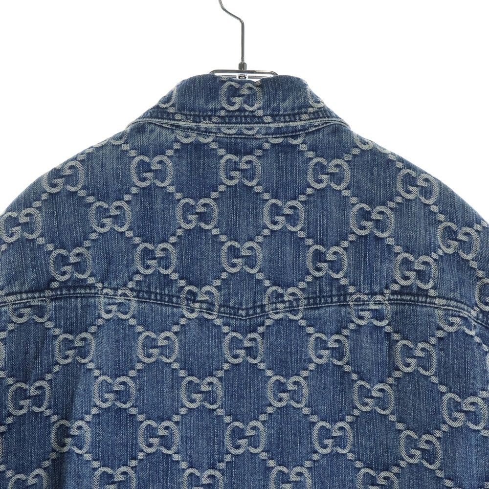 Gucci GG Jacquard Denim Shirt Indigo — view 4