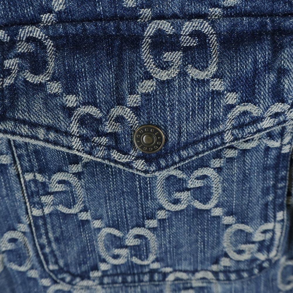 Gucci GG Jacquard Denim Shirt Indigo — view 6
